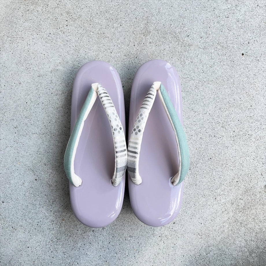 エナメル草履 ラベンダー / バイカラー Lサイズ