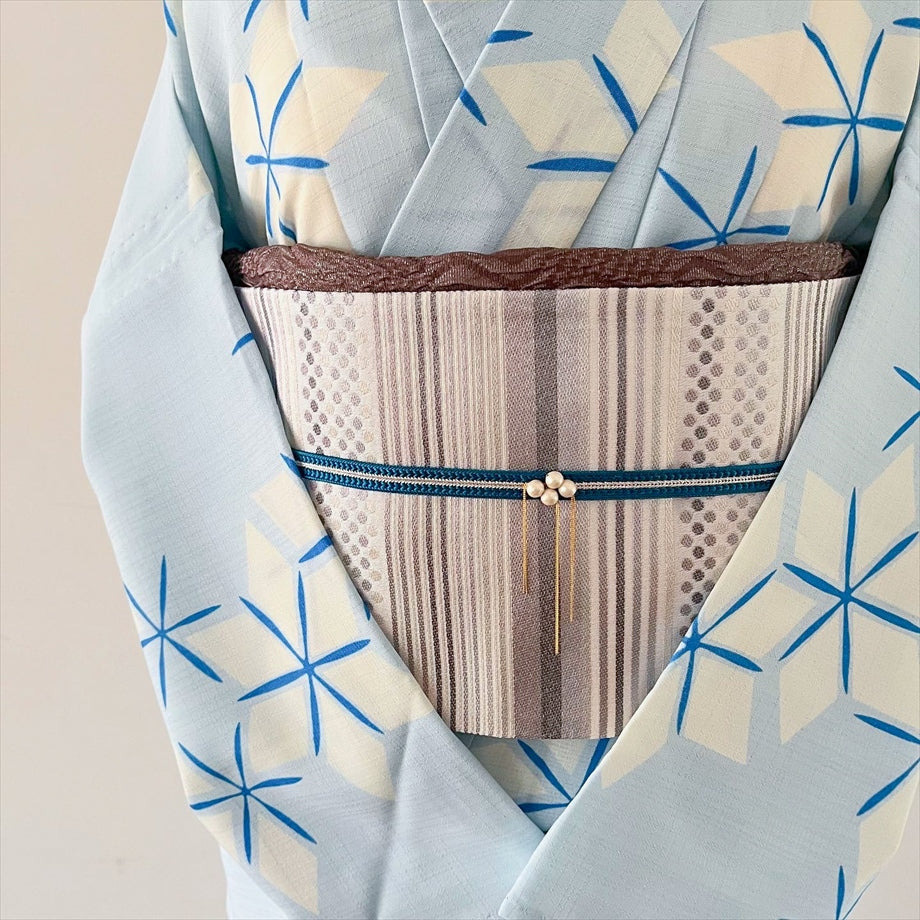 オリジナル半巾帯 ドット&ボーダー