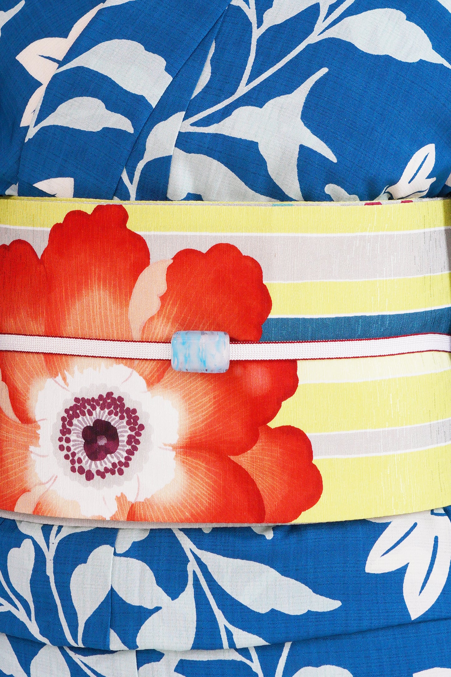 宅配レンタル 浴衣コーディネートセット 鉄線青色