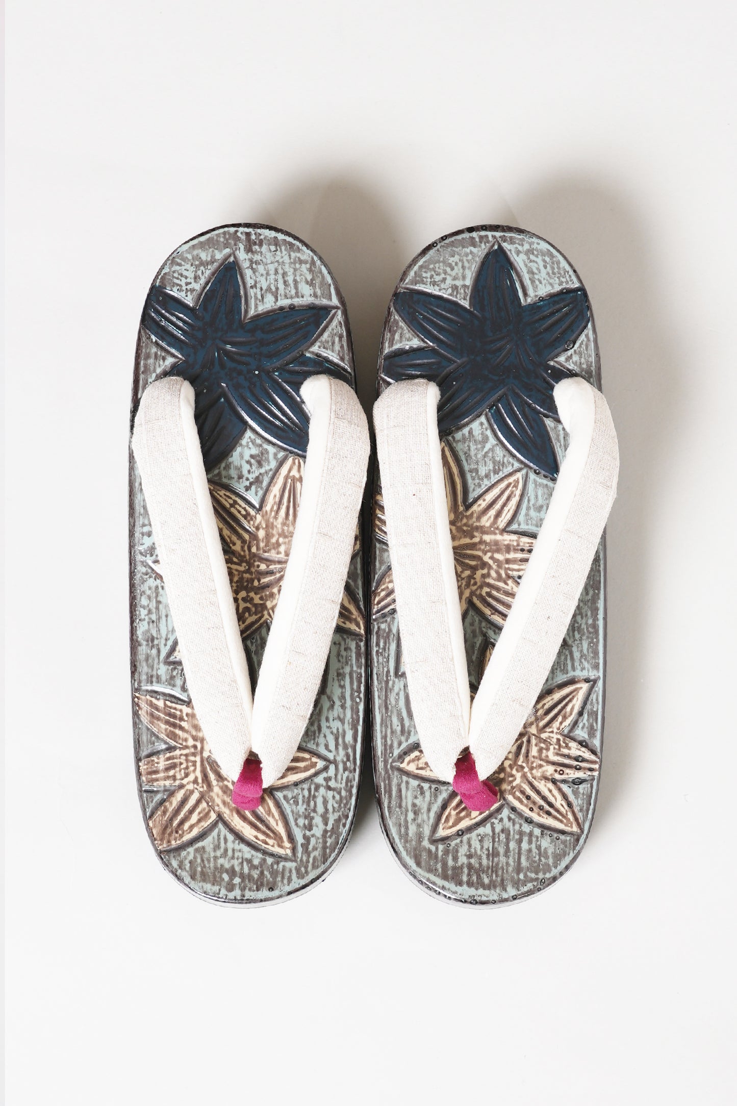 下駄 鎌倉彫 楓 鼻緒/白