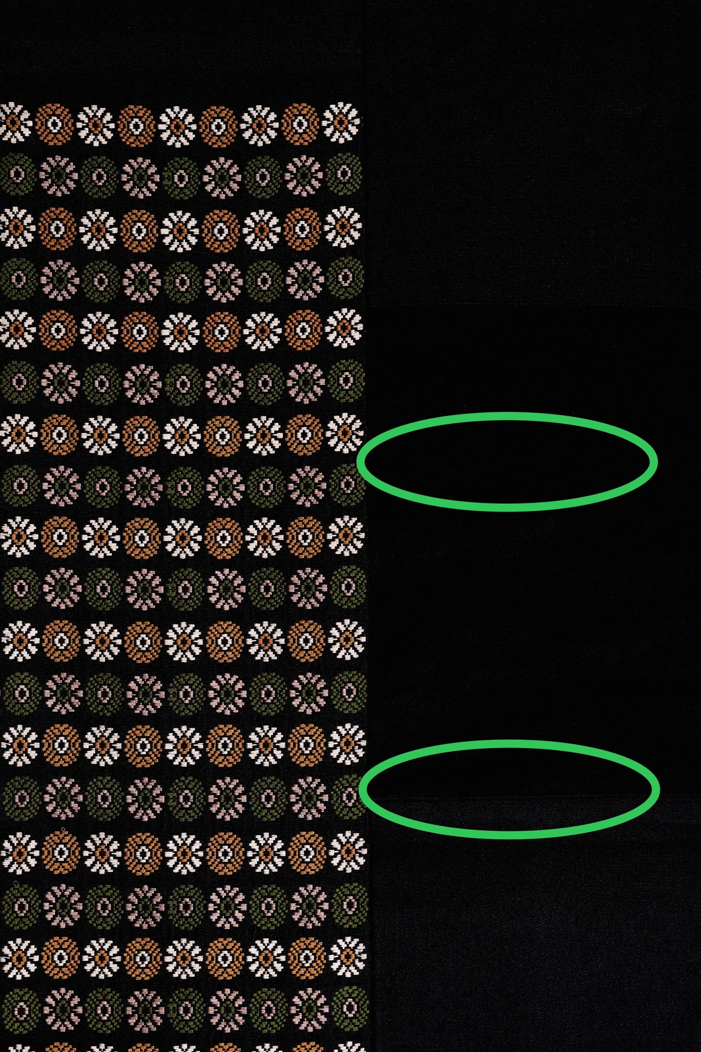 シャレ名古屋帯 ブラック/万寿菊