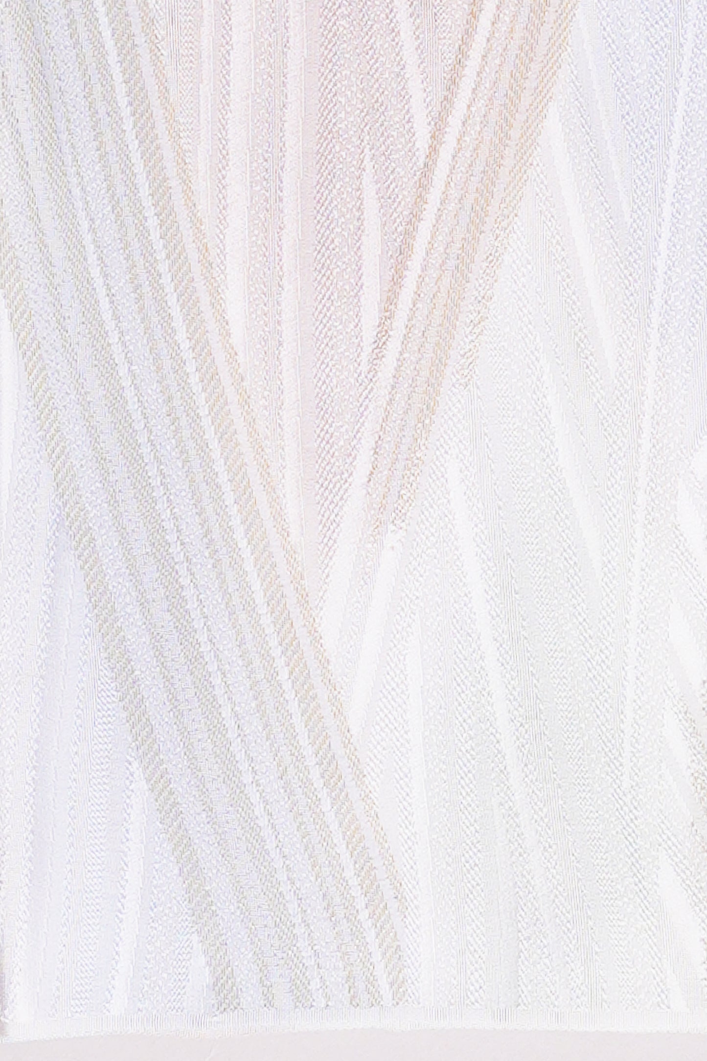 正絹帯揚 白地グリーン系/金糸入り