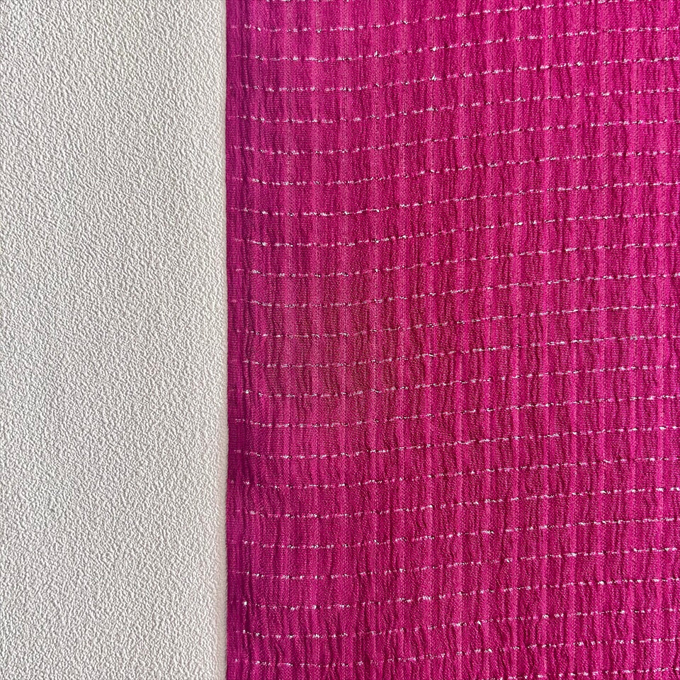 ラメボーダー帯揚げ(正絹半々)