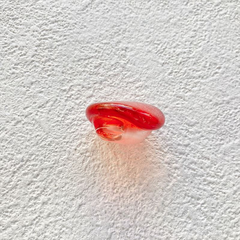 ガラス帯留 小 レッド