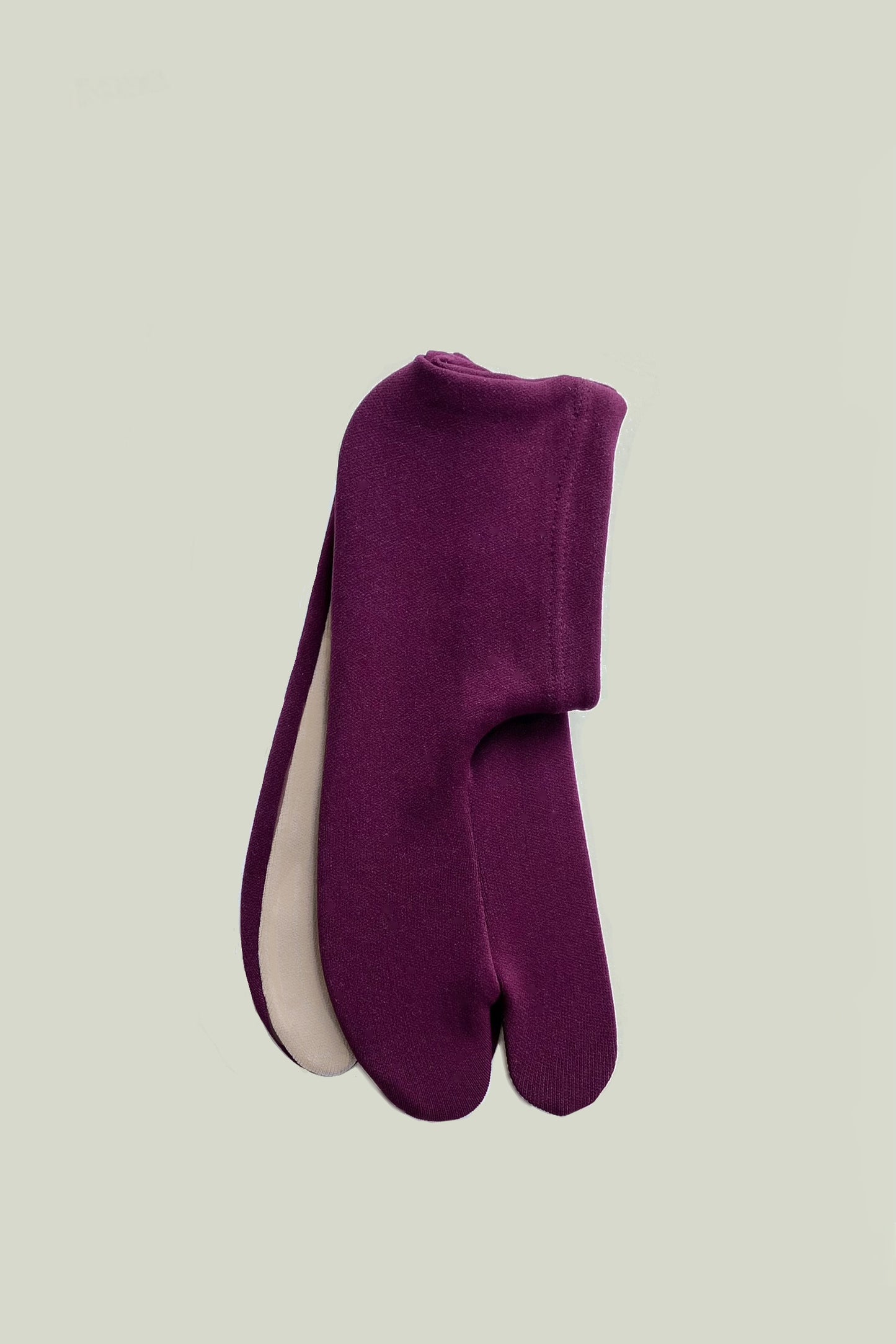 バイカラーソックス足袋 ワイン×ベージュ