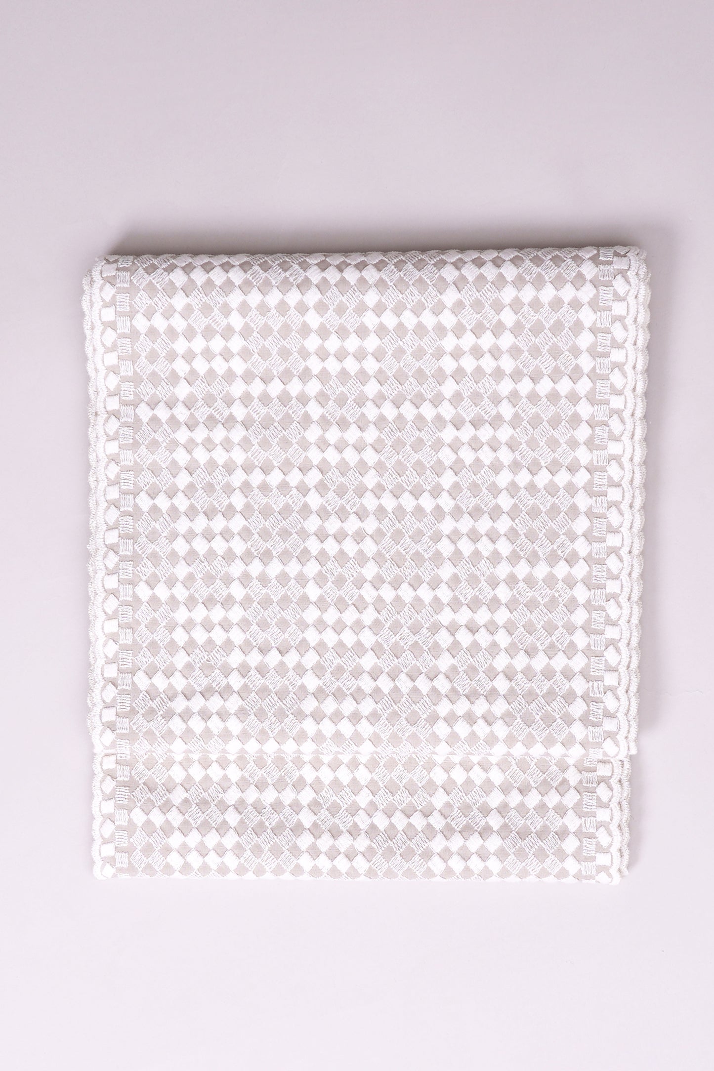 兵児帯 刺繍メロウブロック ベージュ