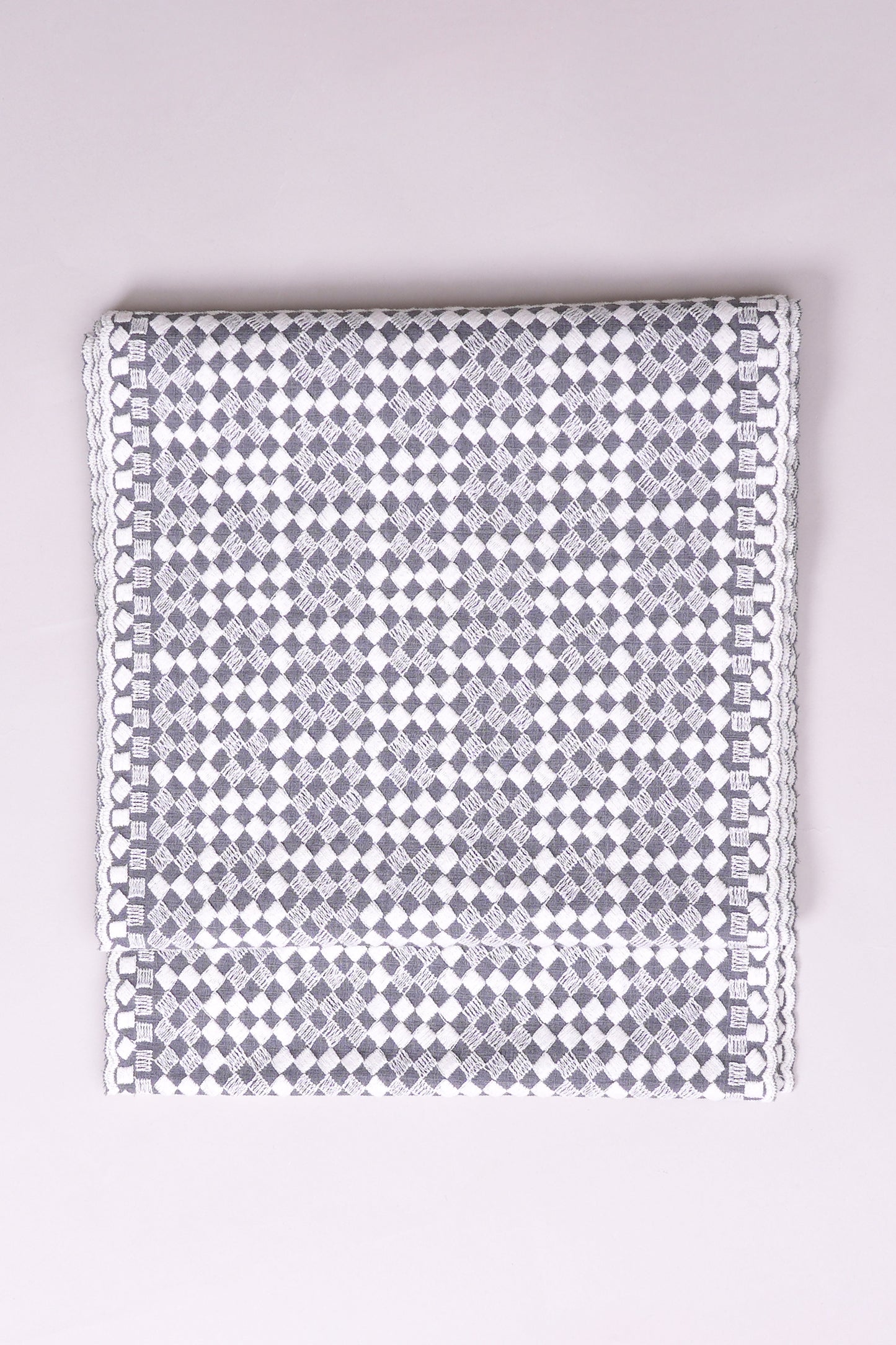 兵児帯 刺繍メロウブロック グレー