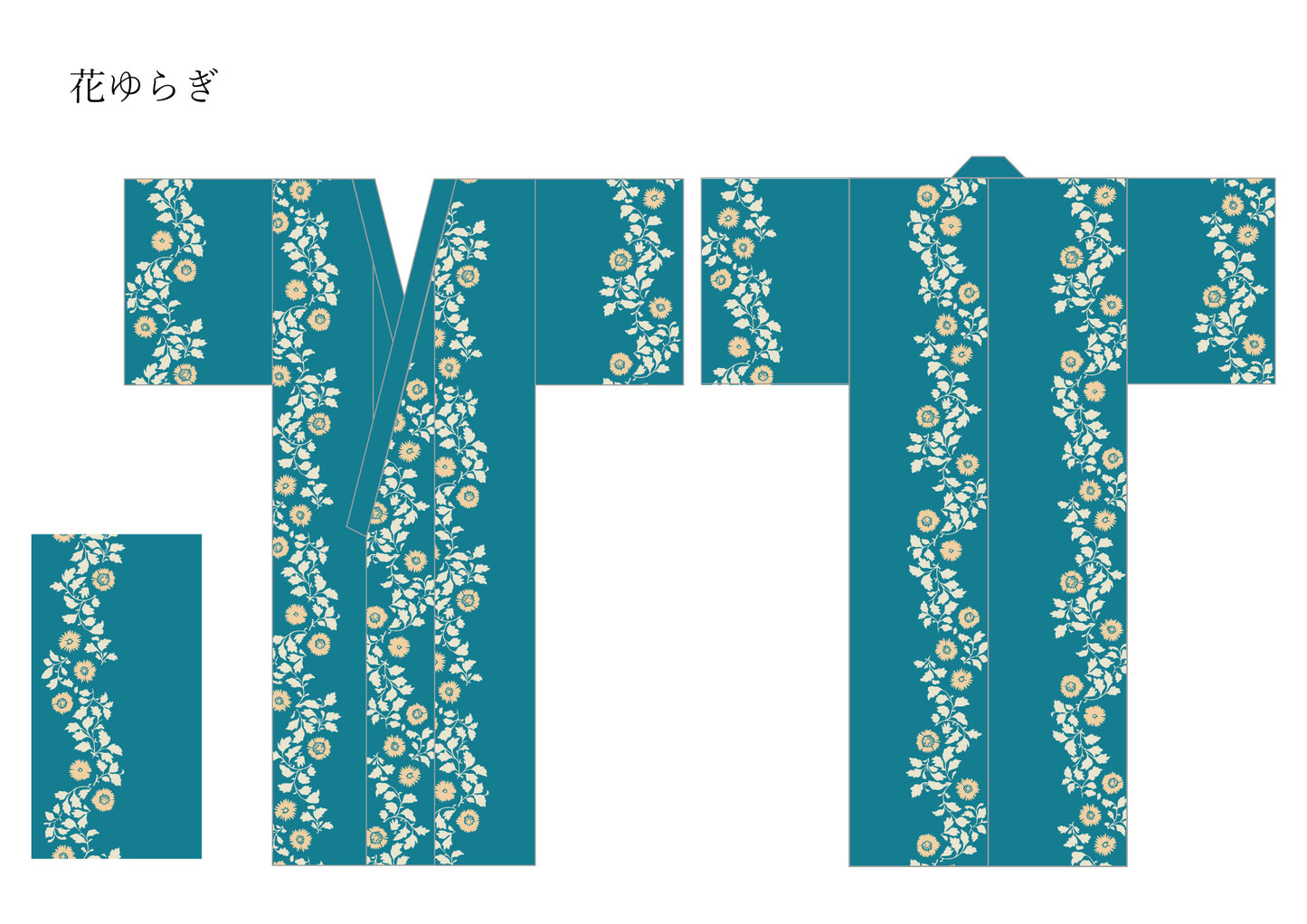 2024大塚呉服店オリジナル単衣・浴衣 花ゆらぎ ブルー