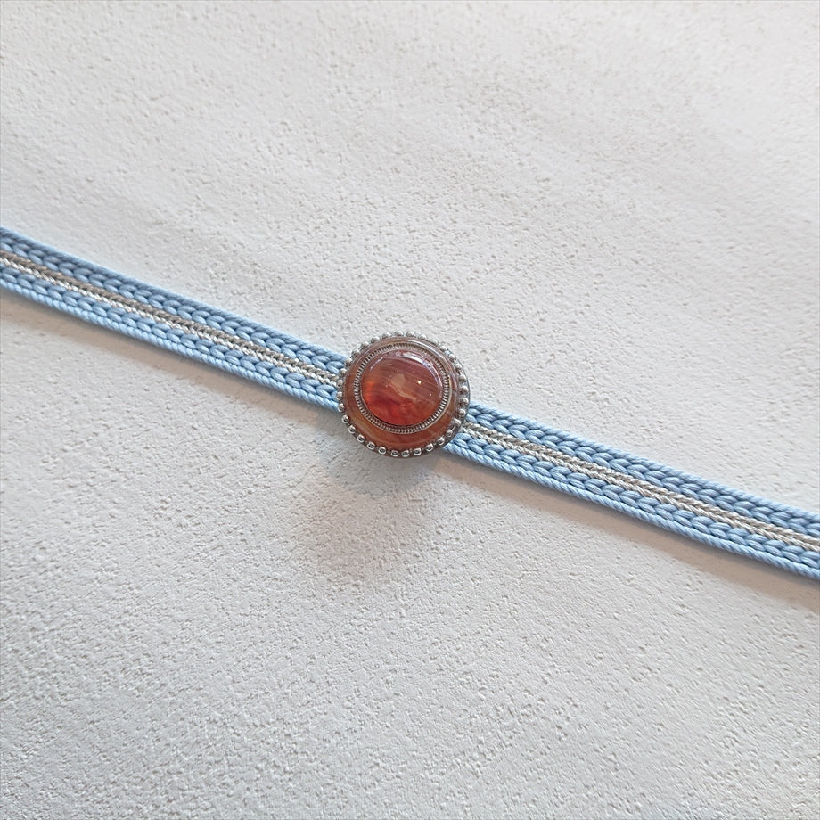 ガラス帯留 アプリコット