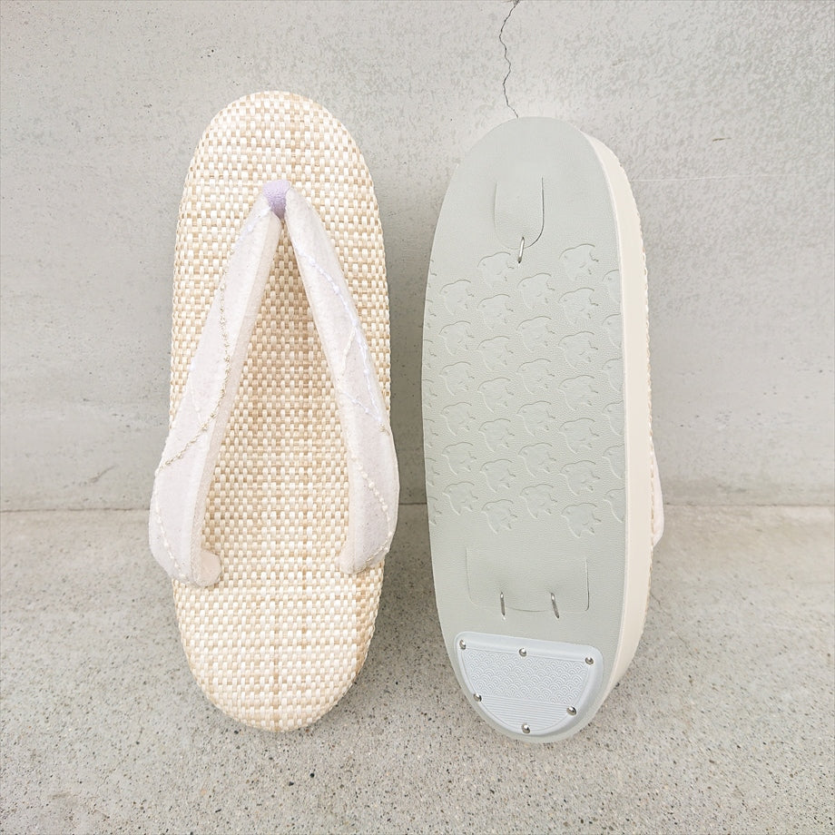 エナメル草履 パナマホワイト/よろけ Sサイズ