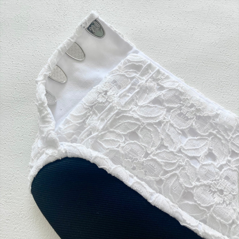 こはぜ付き足袋 花レース ホワイト