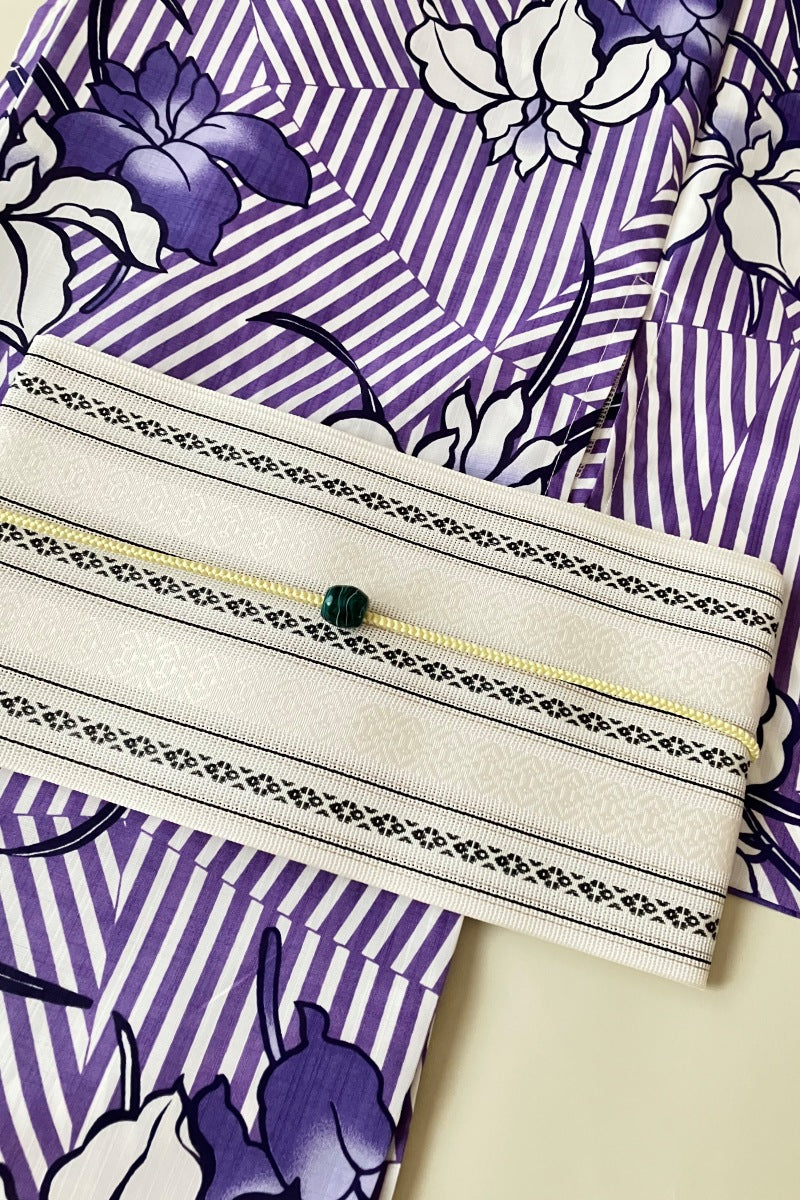 浴衣セット⑨ バイオレットストライプ