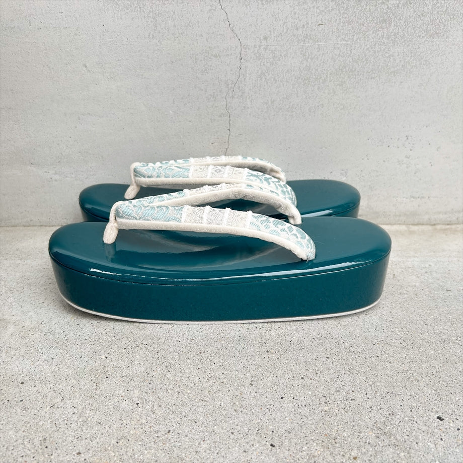 エナメル草履 ダークブルー/ペルシャミント Mサイズ