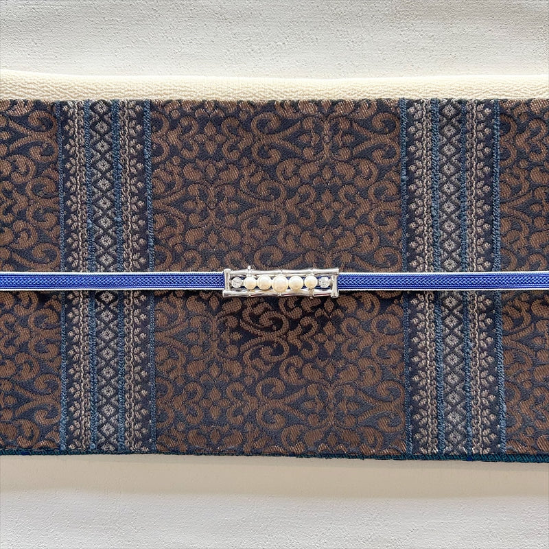 帯留 パール×竹