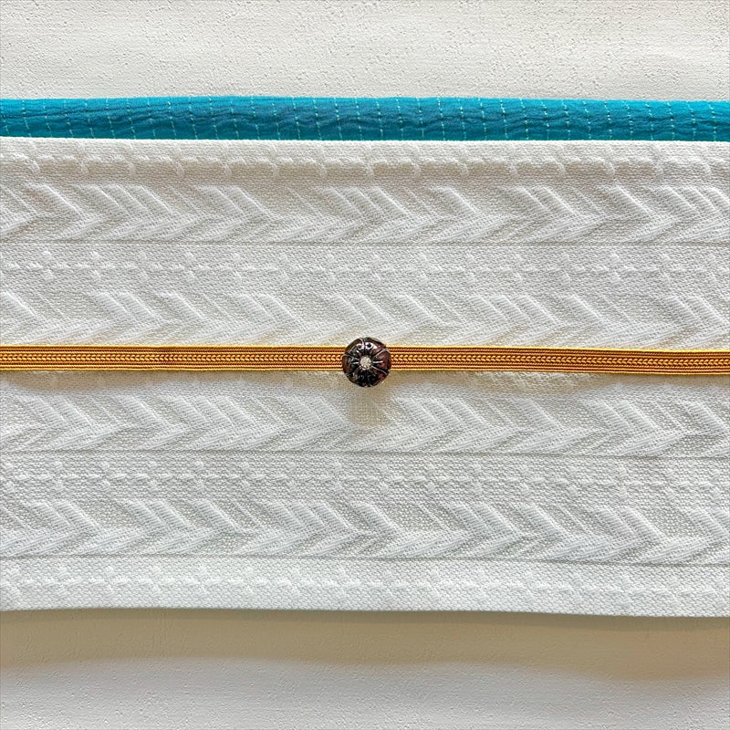 帯留 花/ヴィンテージガラス ブラウン