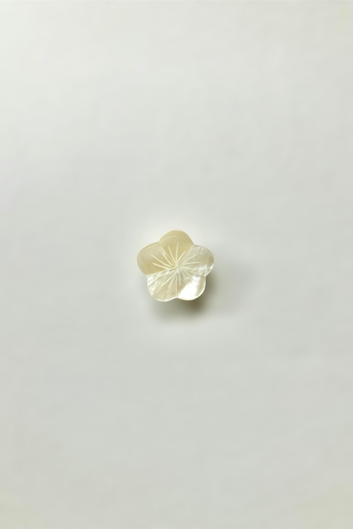 螺鈿帯留 白 花柄