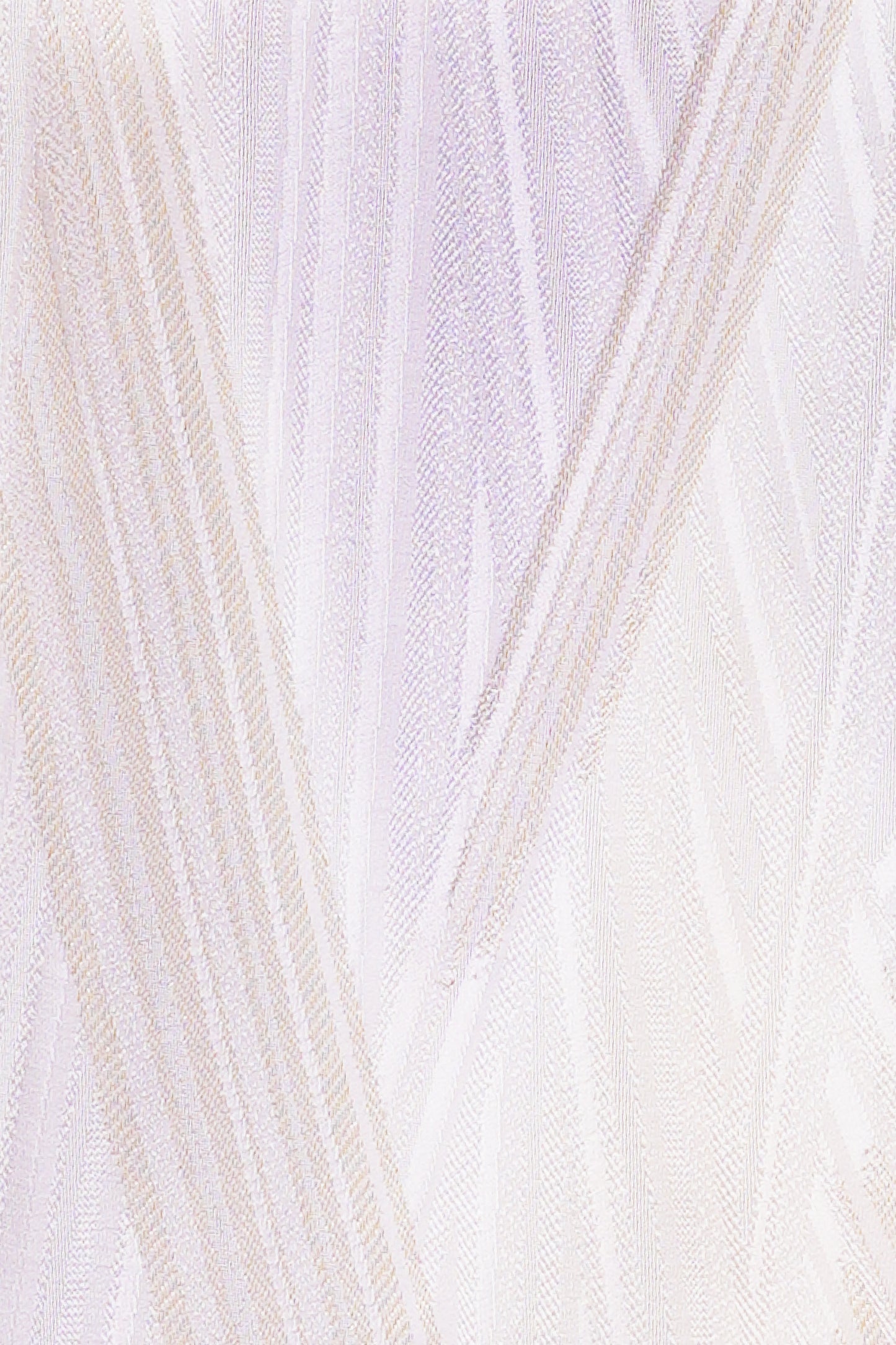 正絹帯揚 白地パープル系/金糸入り