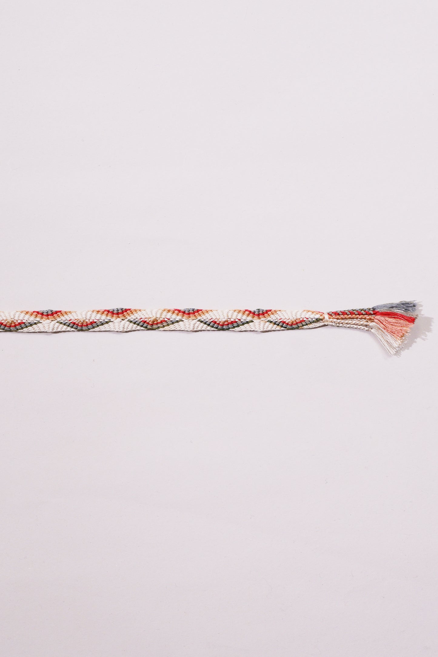 帯締 グリーン・オレンジ/平組