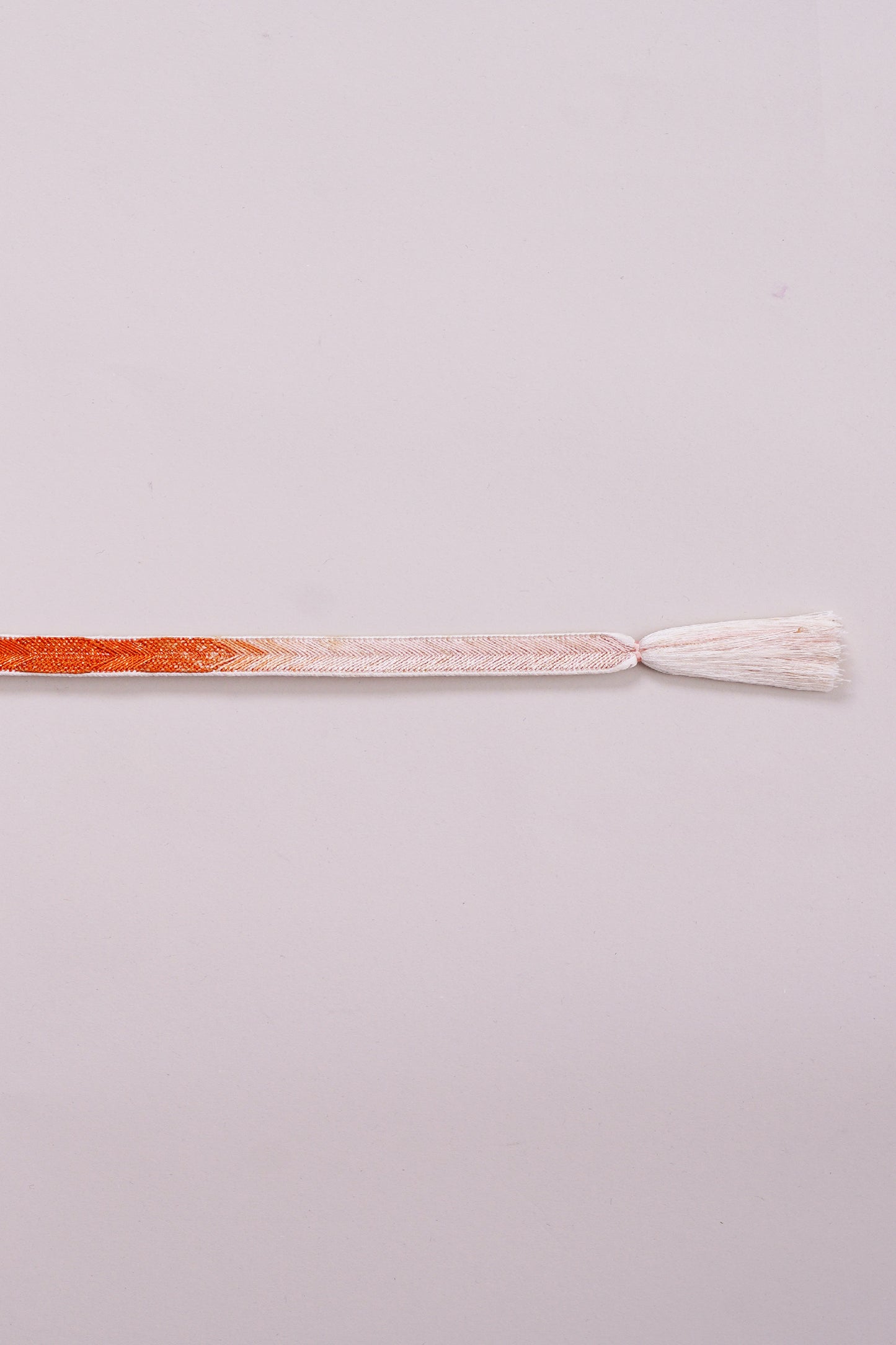 帯締 白地/朱赤