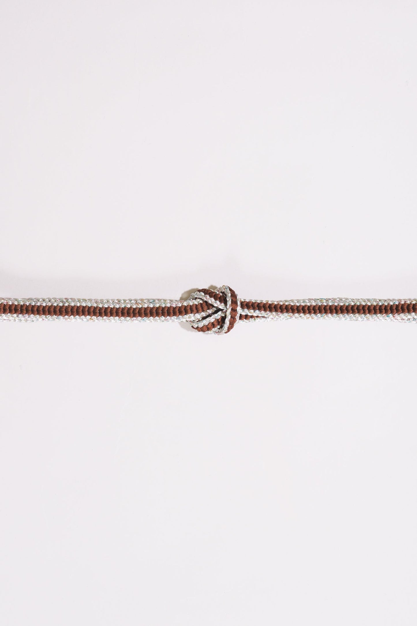 帯締 ブラウン×シルバー