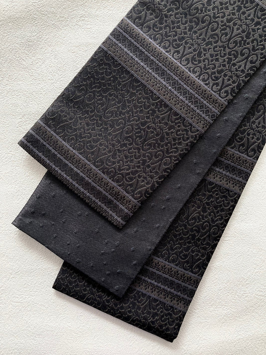 うさぎ小町×大塚呉服店コラボ半巾帯　第二弾　ペルシャ紋 シュクルノワール