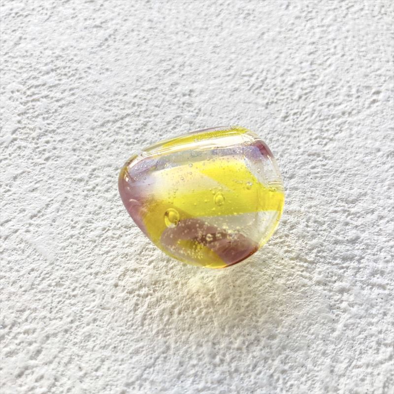 ガラス帯留　小　イエロー