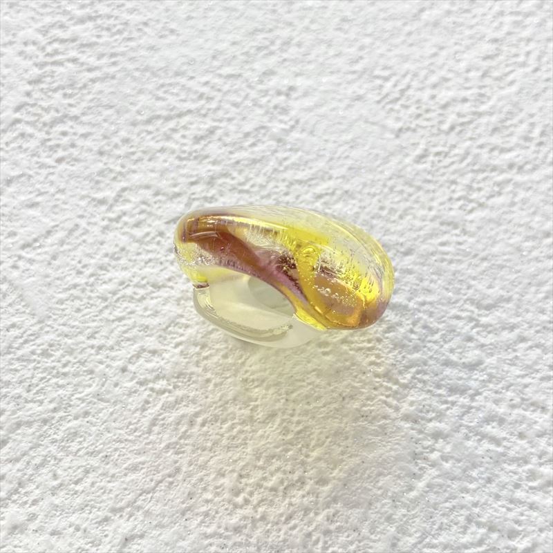 ガラス帯留　小　イエロー