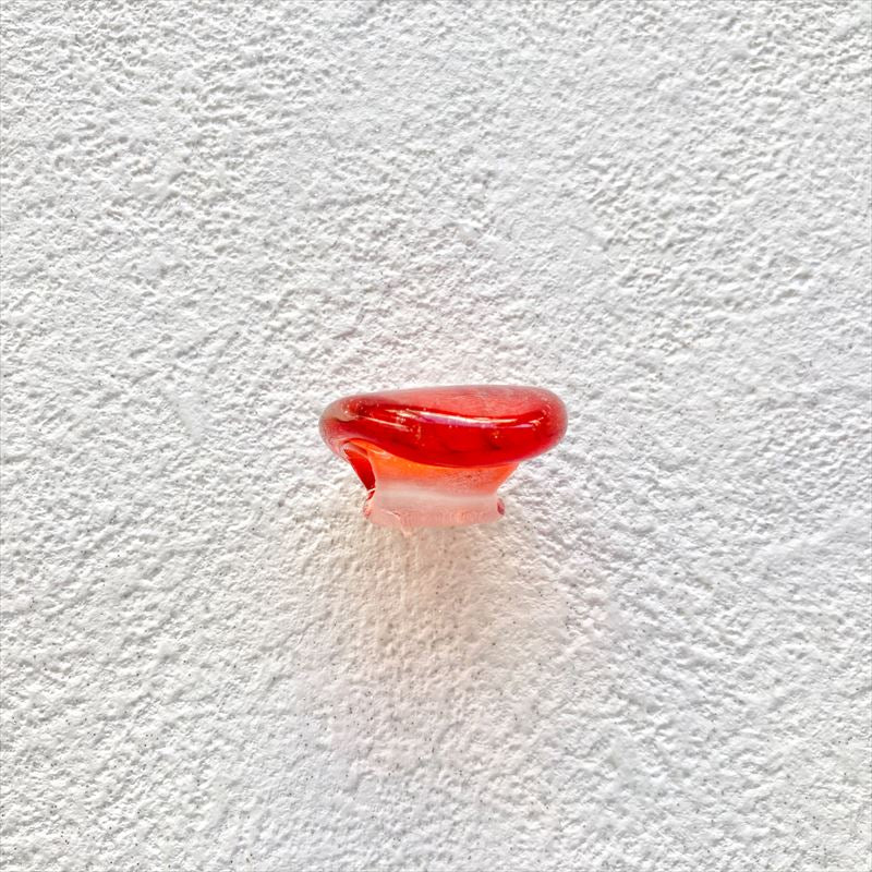 ガラス帯留　小　レッド