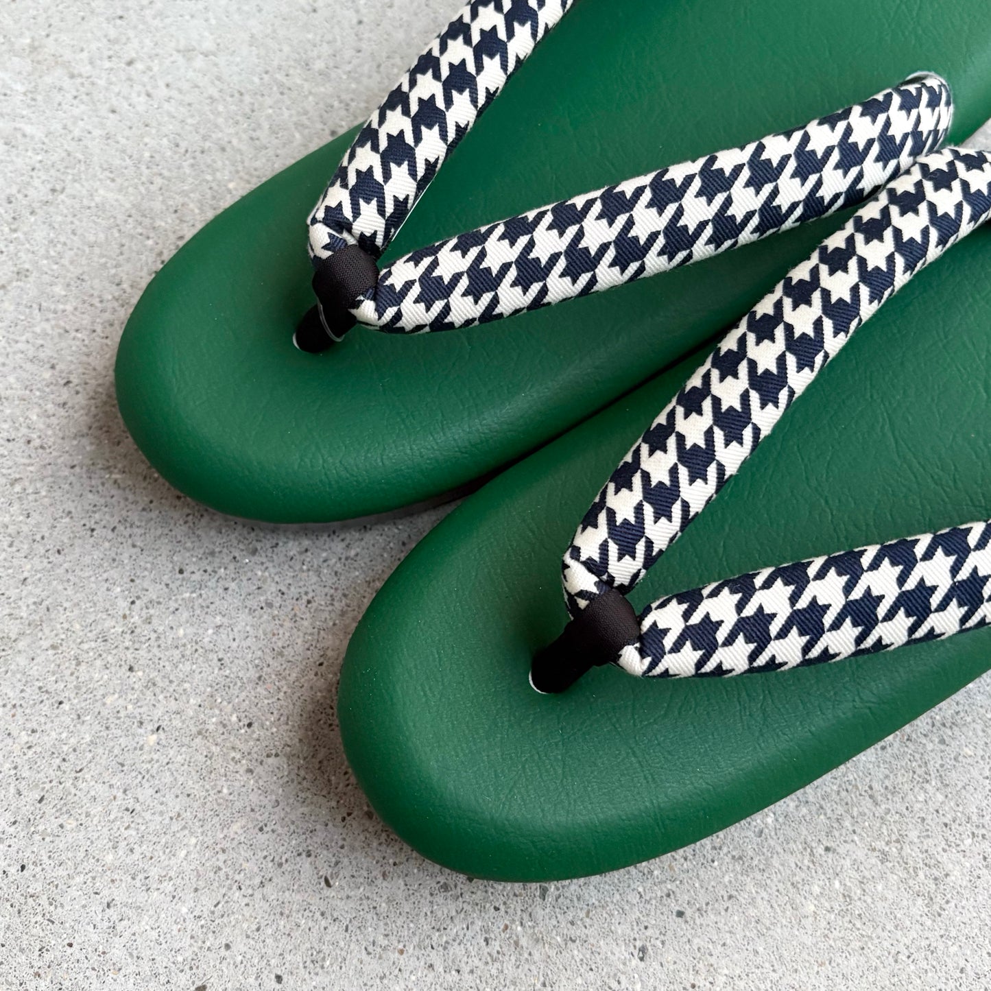 ウレタン草履　千鳥格子/グリーン　Mサイズ