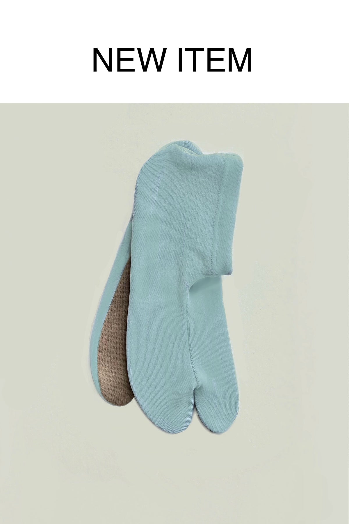 バイカラーソックス足袋　ミント×ブラウン