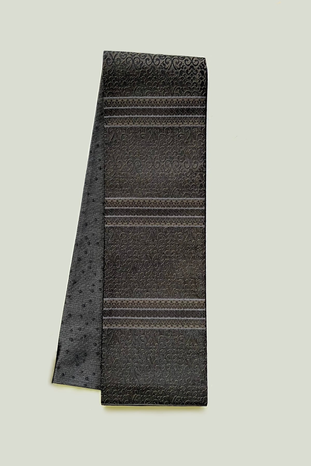 うさぎ小町×大塚呉服店コラボ半巾帯 ペルシャ紋 シュクルノワール