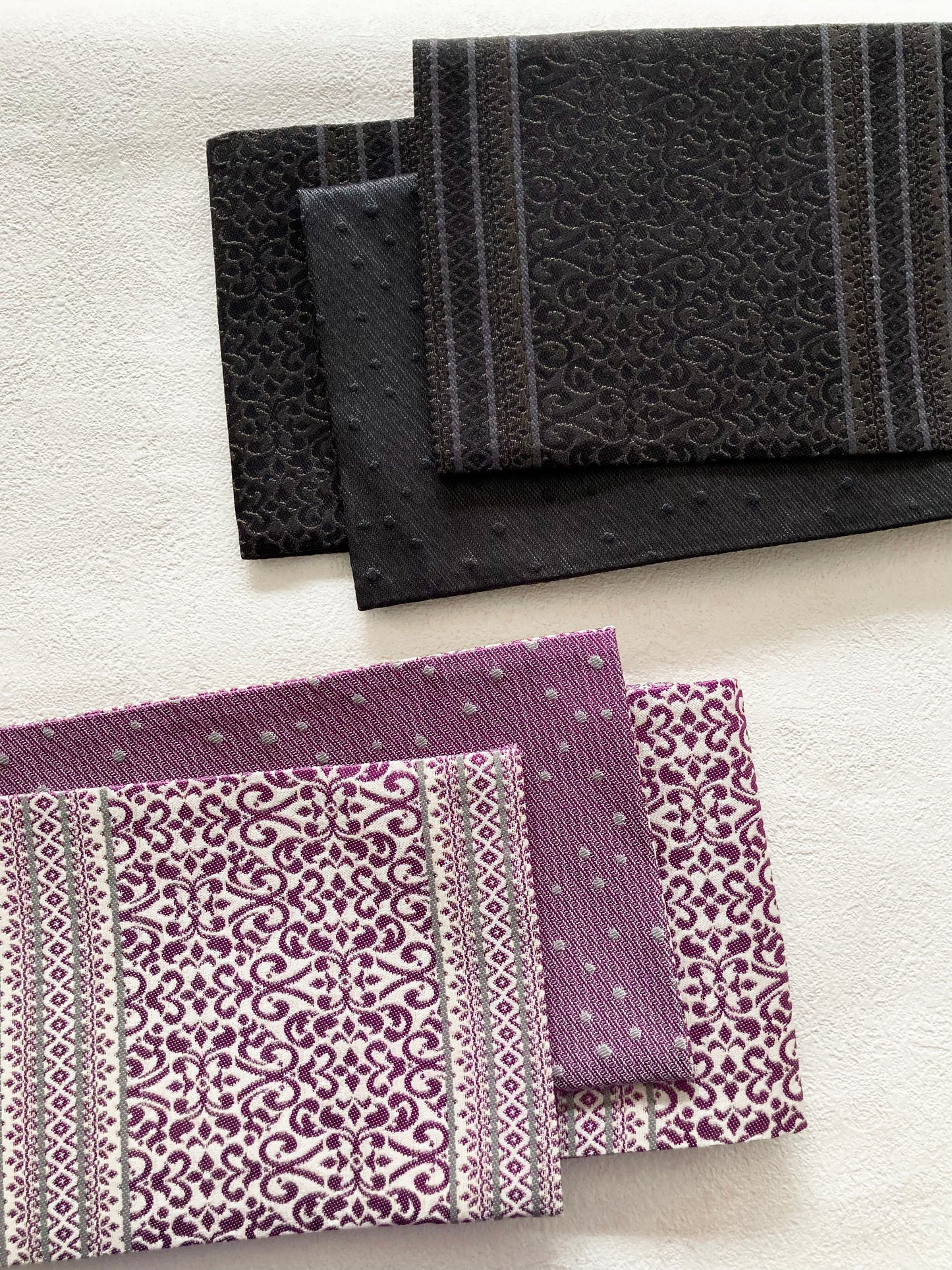 うさぎ小町×大塚呉服店コラボ半巾帯　第二弾　ペルシャ紋 ホワイトラズベリー