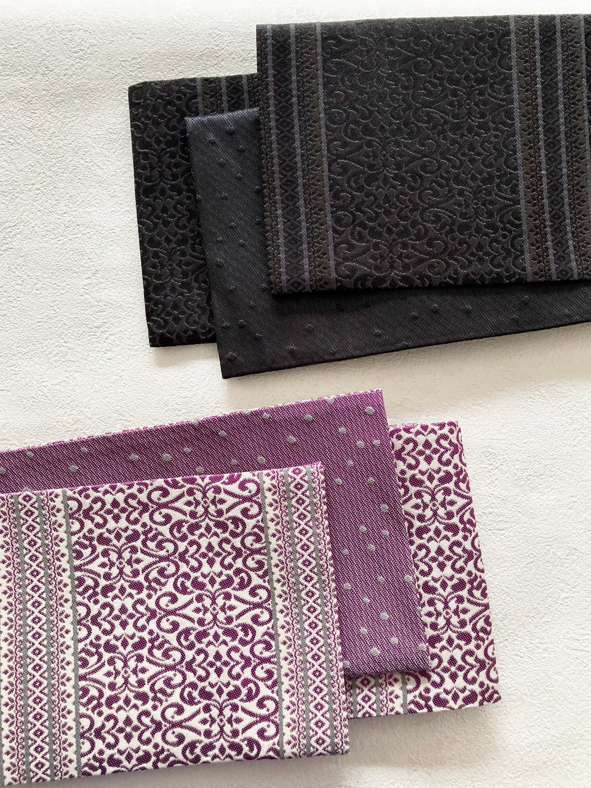 うさぎ小町×大塚呉服店コラボ半巾帯　第二弾　ペルシャ紋 ホワイトラズベリー