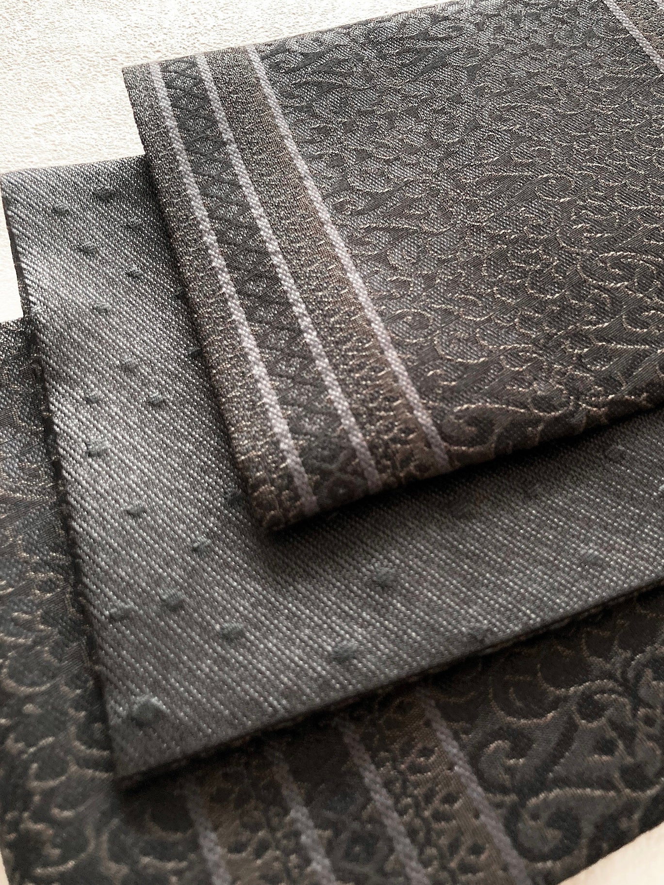 うさぎ小町×大塚呉服店コラボ半巾帯　第二弾　ペルシャ紋 シュクルノワール