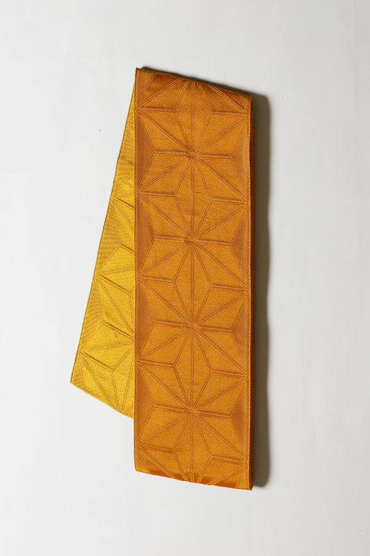 半巾帯 麻の葉 カラシ