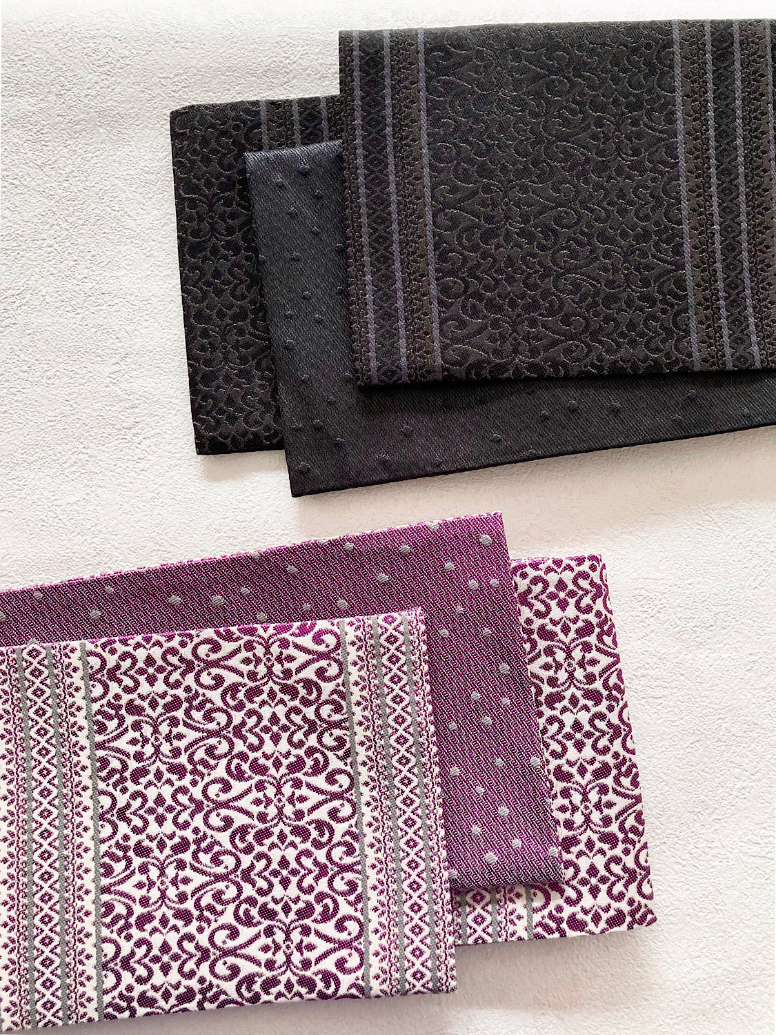 うさぎ小町×大塚呉服店コラボ半巾帯　第二弾　ペルシャ紋 シュクルノワール