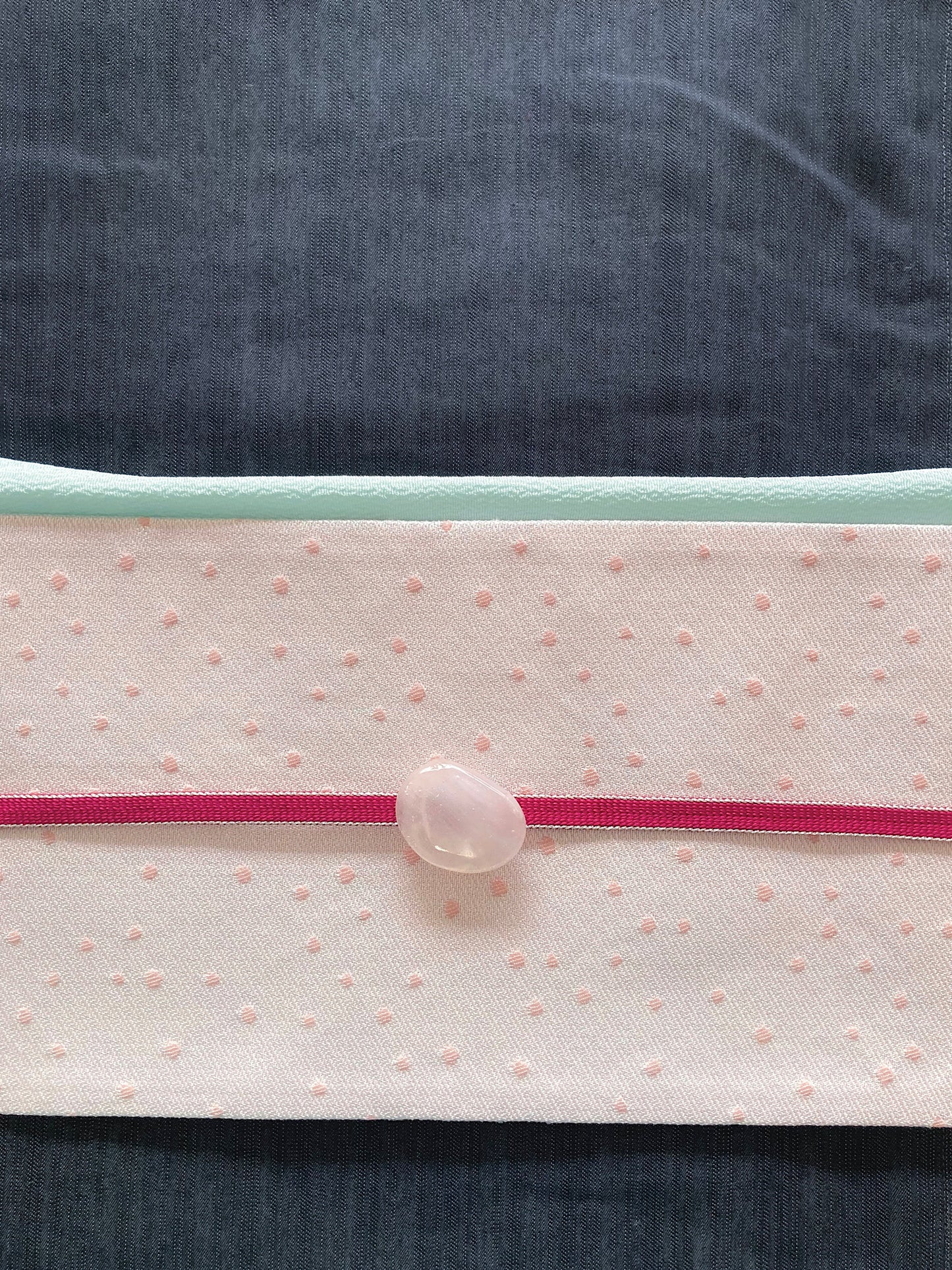 うさぎ小町×大塚呉服店コラボ半巾帯　第一弾　ペルシャ紋　コーラルシュガー