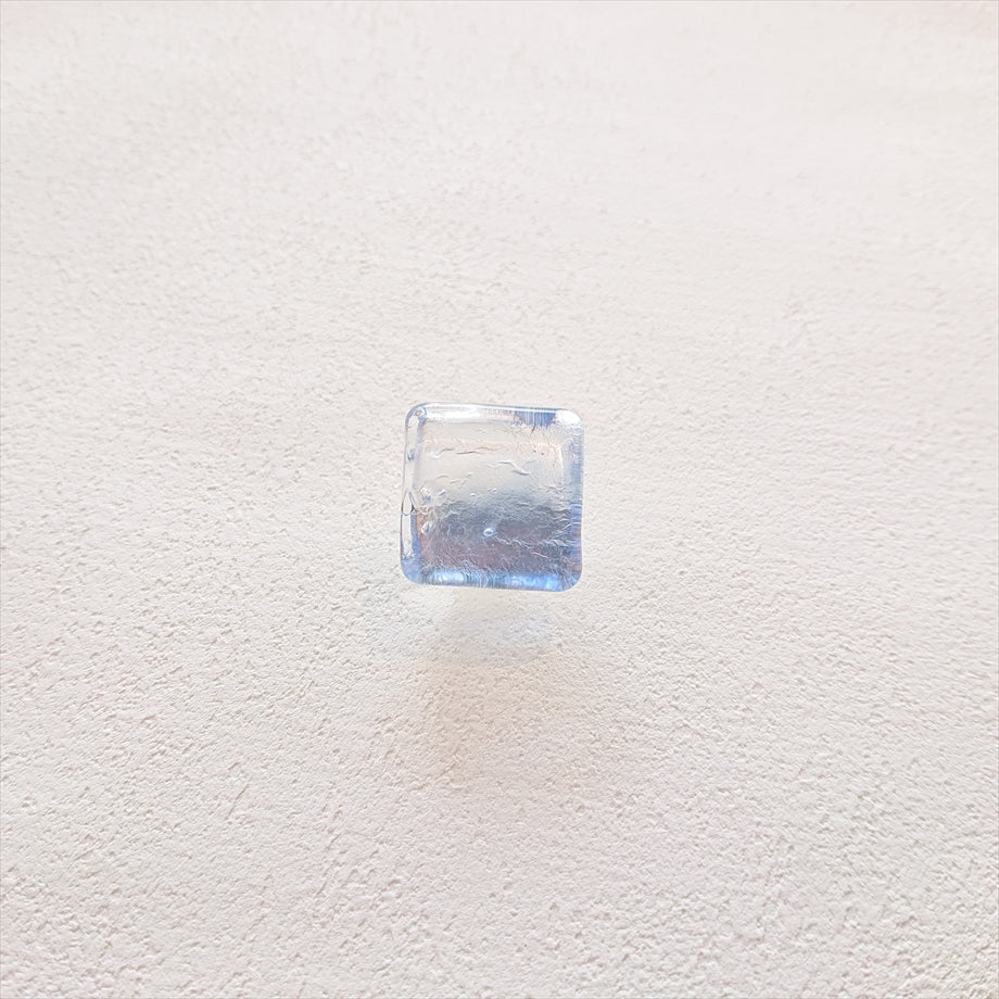 ガラス帯留 シルバー×ブルー