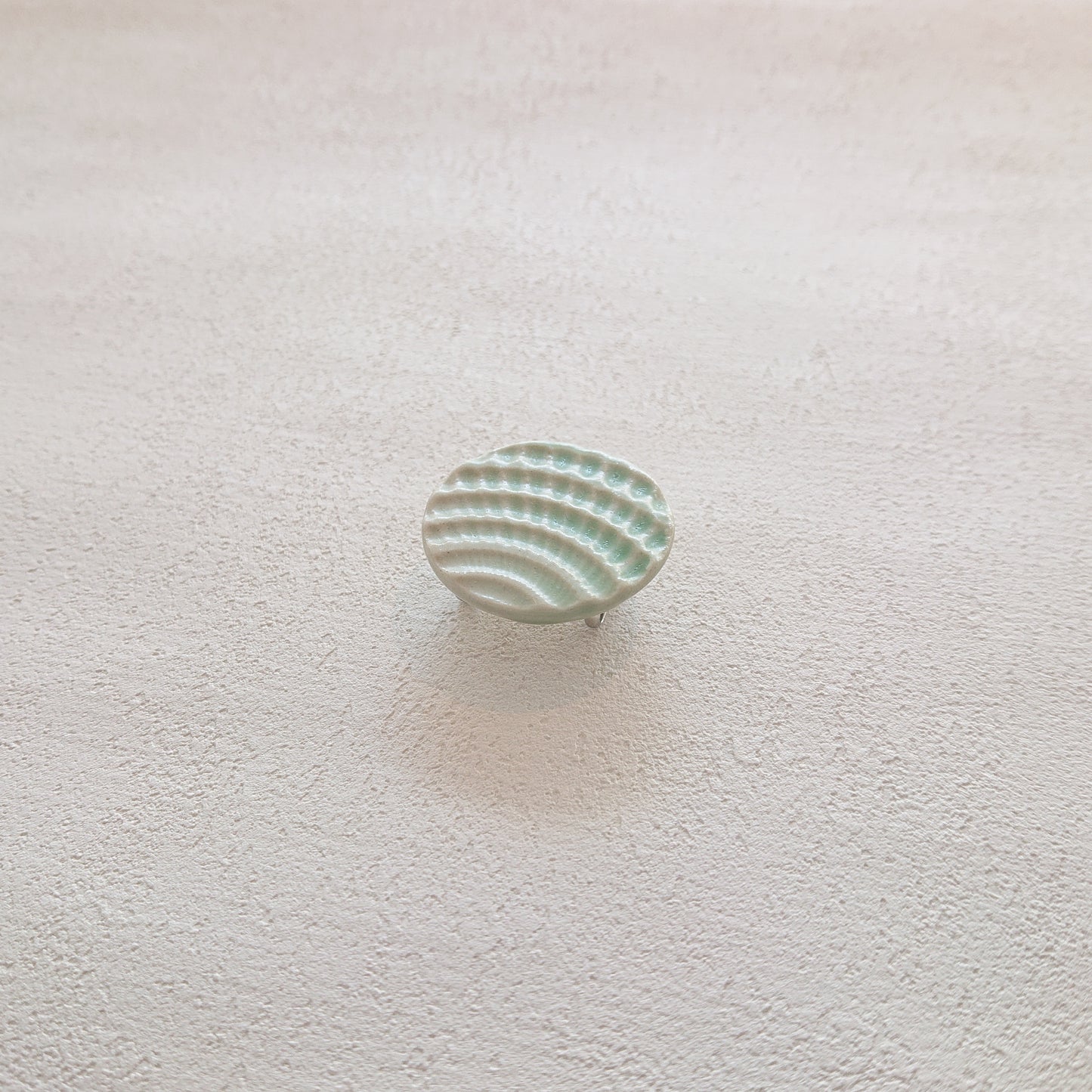 陶磁器帯留　ミントグリーン