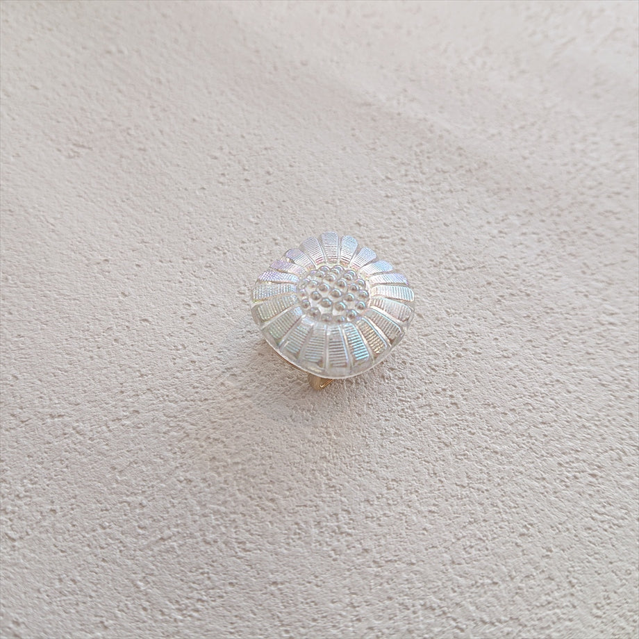 ガラス帯留　オーロラフラワー