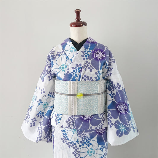 綿麻浴衣 はなみずき/パープル
