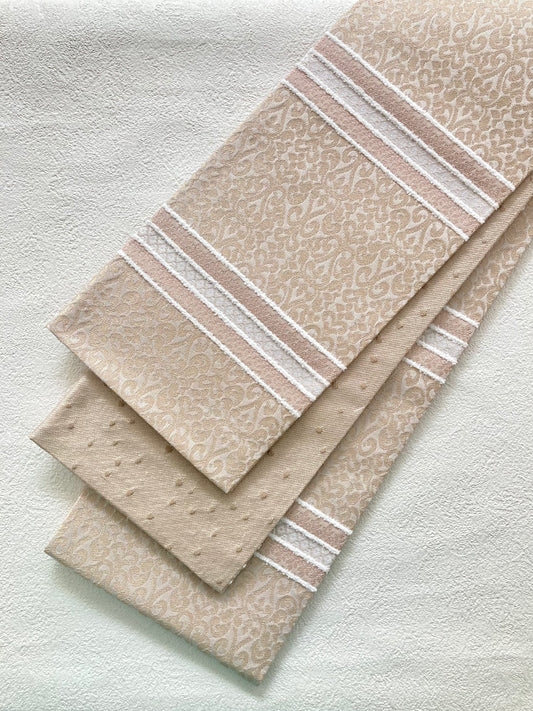 うさぎ小町×大塚呉服店コラボ半巾帯　第一弾　ペルシャ紋　シナモンチャイ