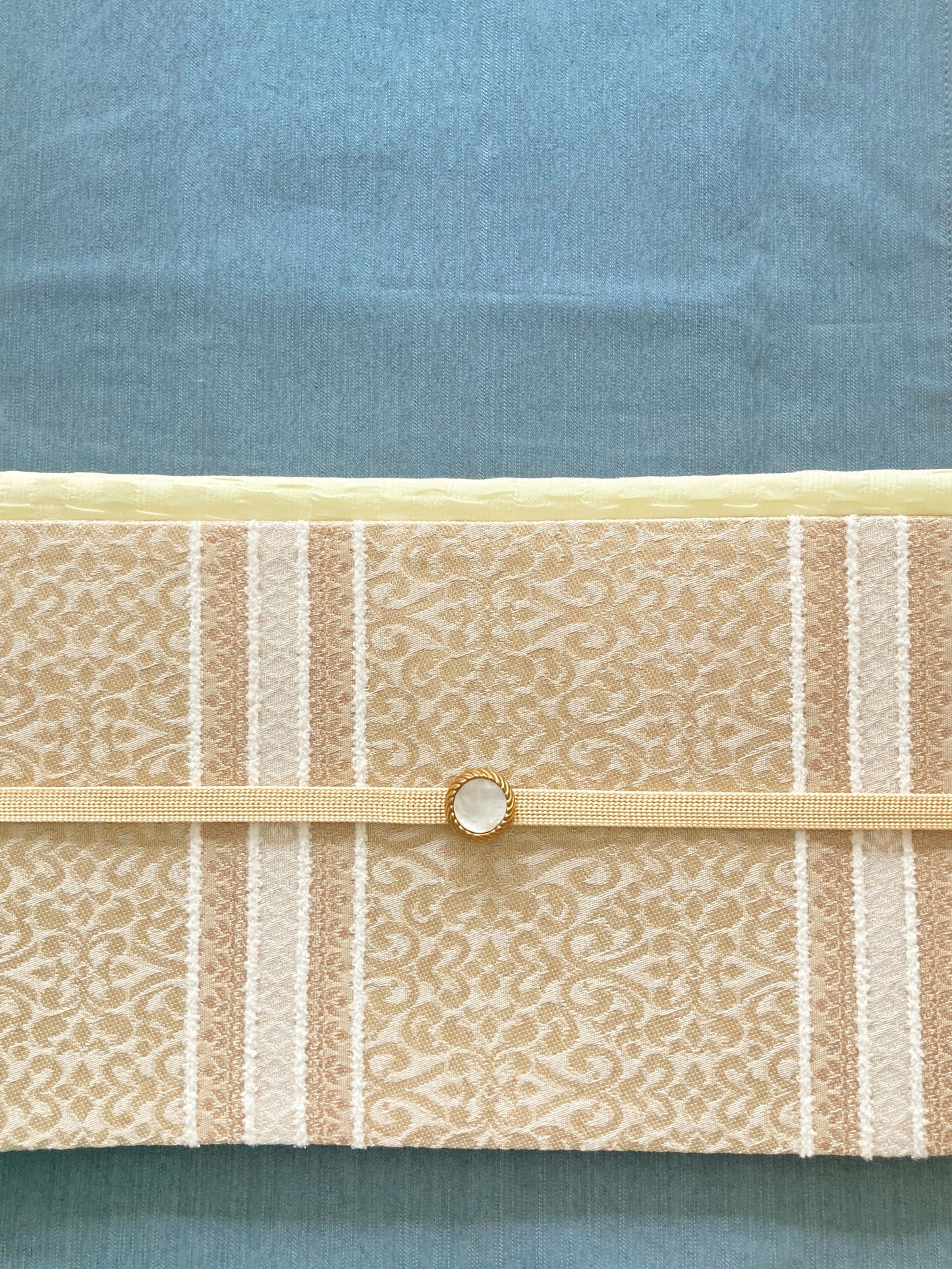 うさぎ小町×大塚呉服店コラボ半巾帯　第一弾　ペルシャ紋　シナモンチャイ