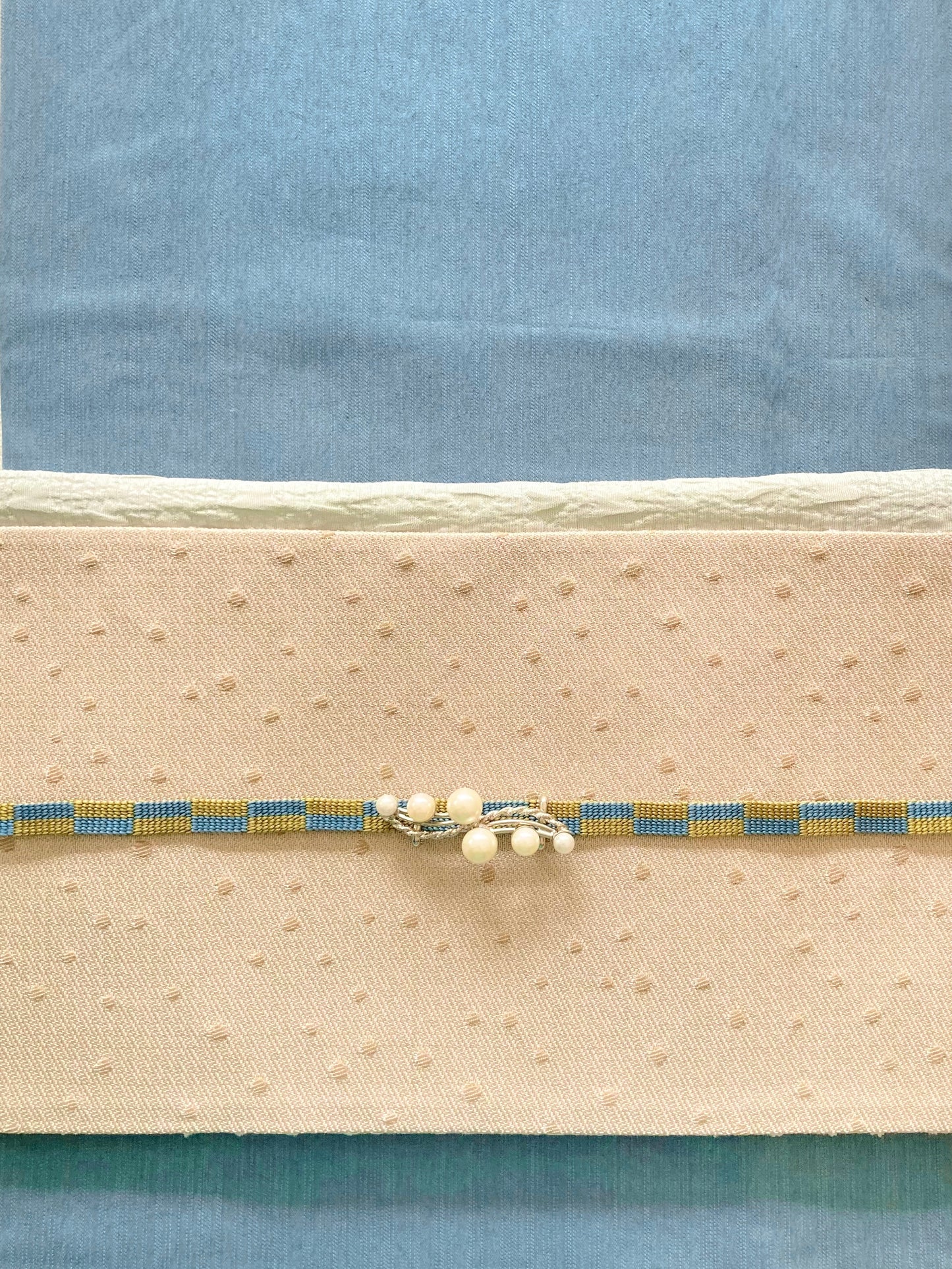 うさぎ小町×大塚呉服店コラボ半巾帯　第一弾　ペルシャ紋　シナモンチャイ