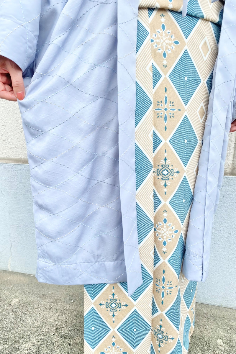 New！　オリジナルスエードレース羽織　サックス