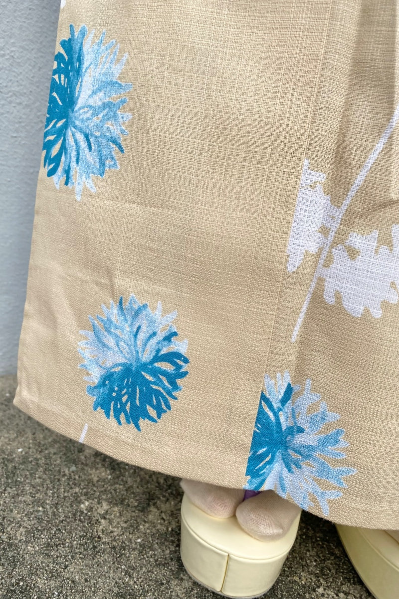 オリジナル綿着物　小菊　ベージュ