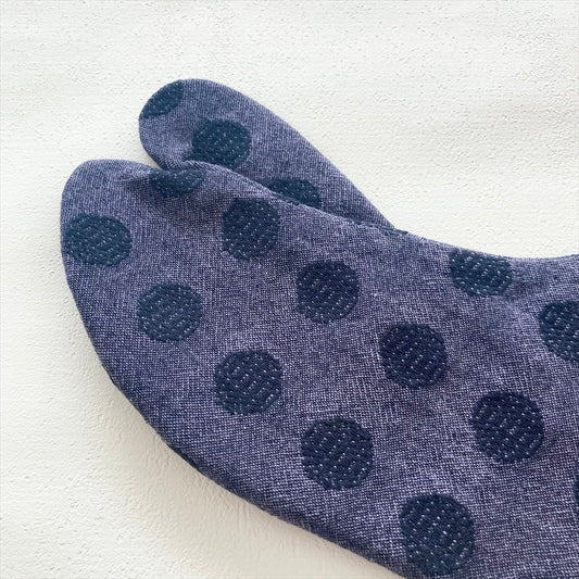 こはぜ付き足袋　ドット　ネイビー