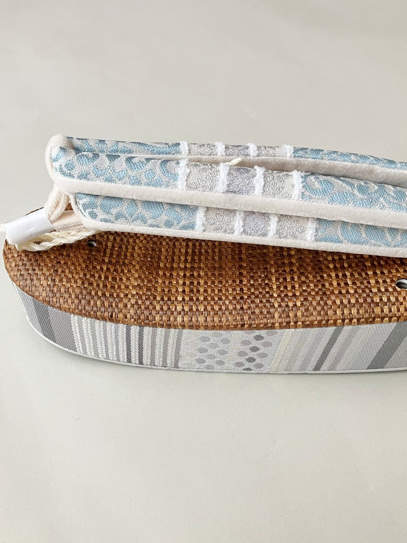 【NEW！】大塚呉服店の夏草履　ドットボーダー　グレー