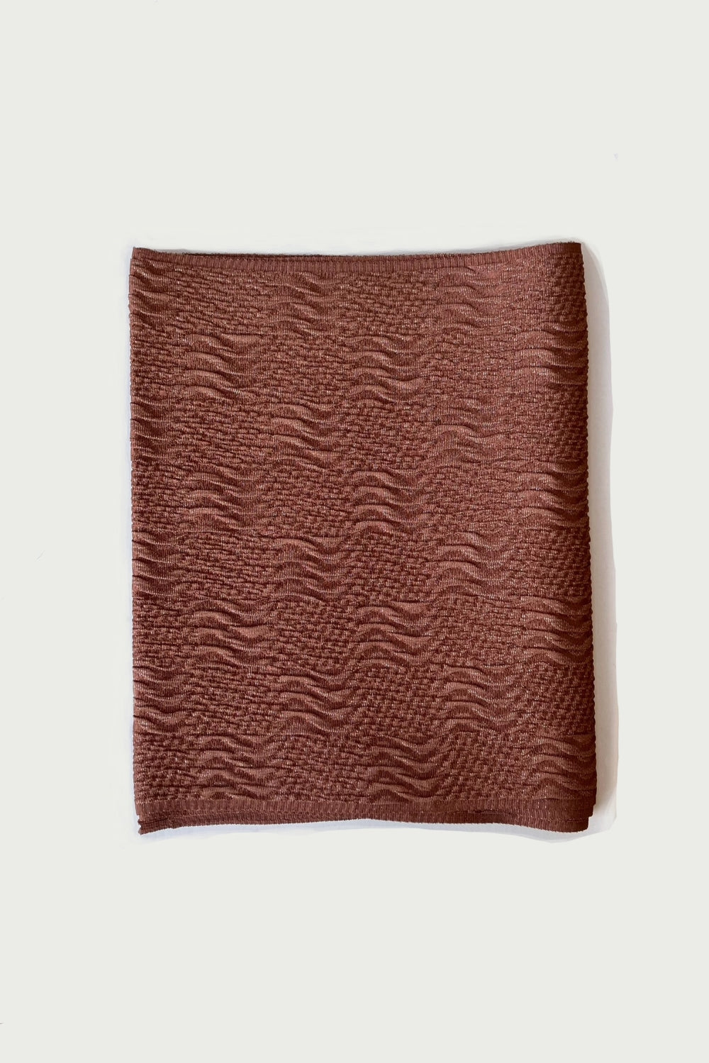 正絹　波もよう帯揚　ブラウン