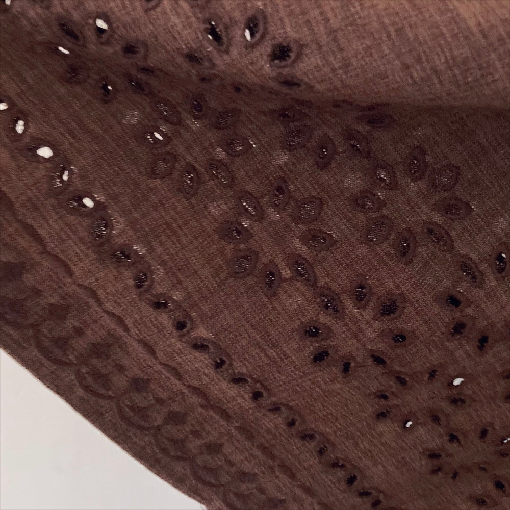 ボーダーレース単衣着物ブラウン